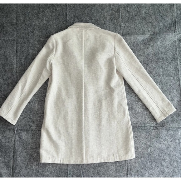 Off White Textured Blazer Jacket Lightweight Coat - Picture 10 of 11